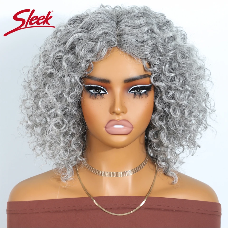 Sleek Brazilian Grey 51# Jerry Curl Bob Wigs Nature Remy Black Dark Human Hair Bob Wigs P4/30/27 Lace Front Part Highlight Wig