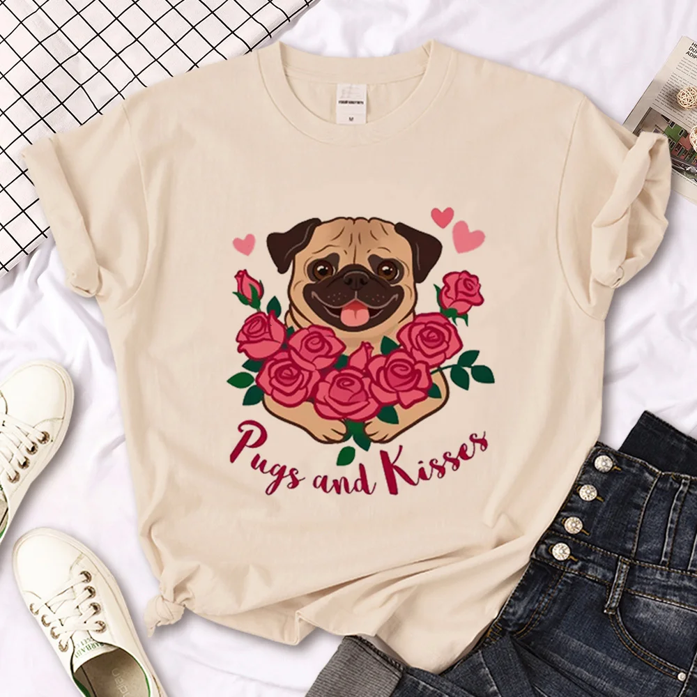 Pug tshirt women anime t-shirts female Japanese clothes