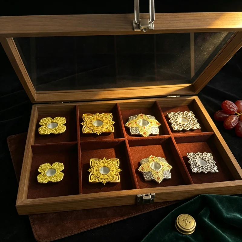 Religiöses Geschenkset für den Hausaltar, Orthodoxe Katholische Nachtlampenhalter in Hochwertiger Holzbox, Christliche Kirchendekoration Zubehör – Detail 2