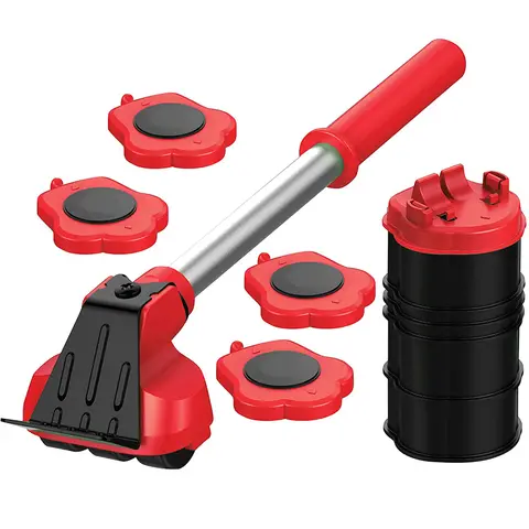 Juego de mudanzas de muebles de alta resistencia, herramienta para mover muebles, elevador de transporte, cosas pesadas, rueda móvil, barra de rodillo, herramientas manuales