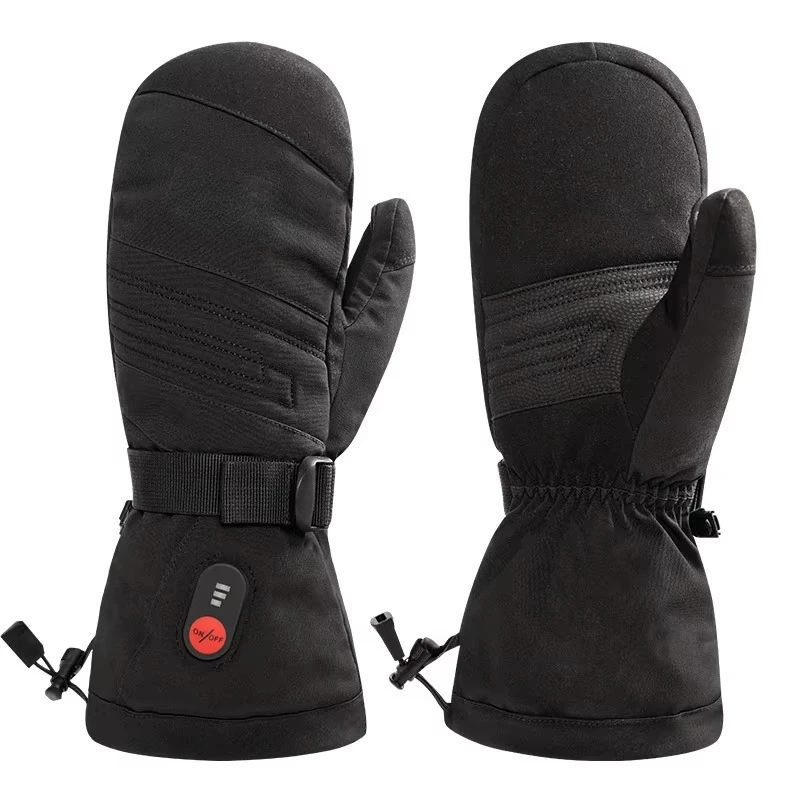 Smart Winter Thermal Waterproof Men Women Snowbroading Skiing Rechargeable Battery Electric Heated Mitten Gloves