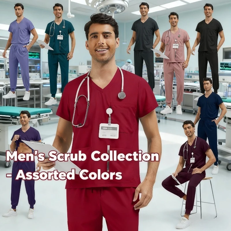 Pantaloni da uomo sottili a maniche corte, set di tute per lavare le mani, abiti da lavoro per dottori e infermiere