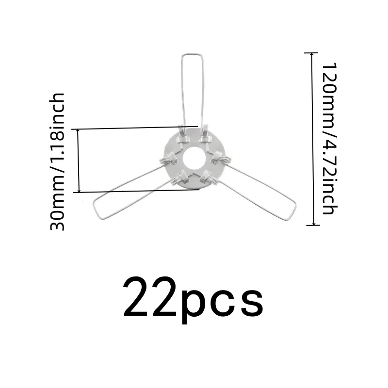 3-Fork Stable Design 120mm-Fork Lamp Spring Clips, 22 pcs, Home Lighting Installation, Multipurpose Versatile Durable