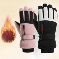 Women Man Windproof Plush Gloves Waterproof Winter Warm Snow Gloves Thermal Touch Screen Motorcycle Cycling Gloves