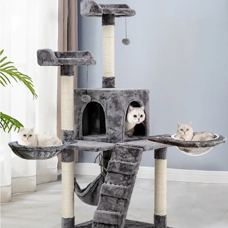 Soft Cat Hammock Install On  Tree  Sleeping Kennel Hanging Thick Plush 4Colors Big Capacity Dia 30cm/35cm Pet Bed