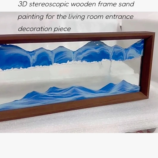 3D Stereoscopic Wooden Frame Sand Painting Sculpture for Home, Living Room, Entranceway Decorative Item and Art Piece