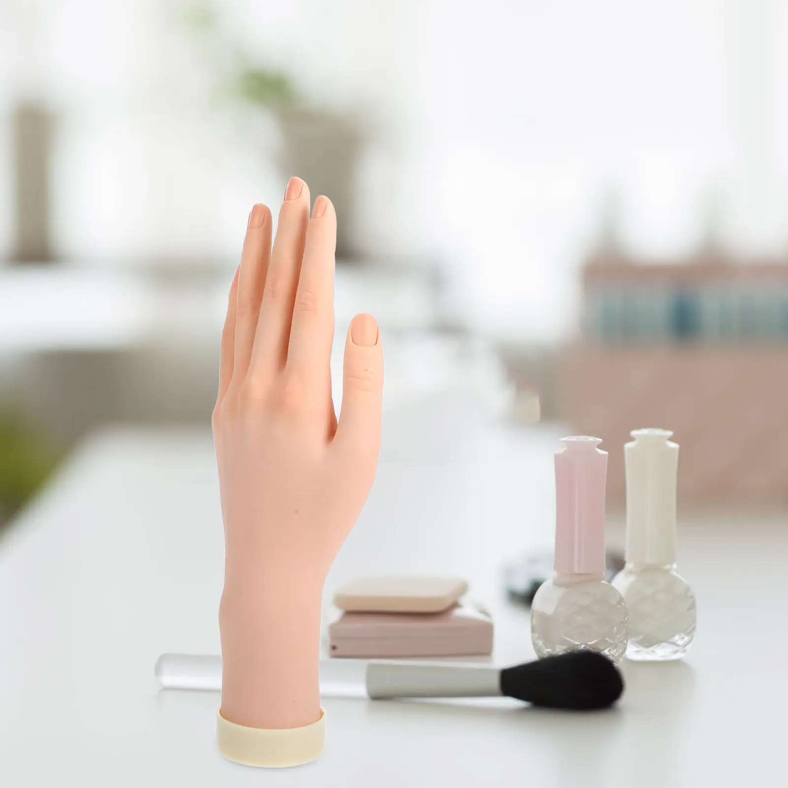 

Female Simulation Hand Flexible Silicone Mannequin Jewelry Display Prop for Rings Bracelets Watches Nail Practice Left Style