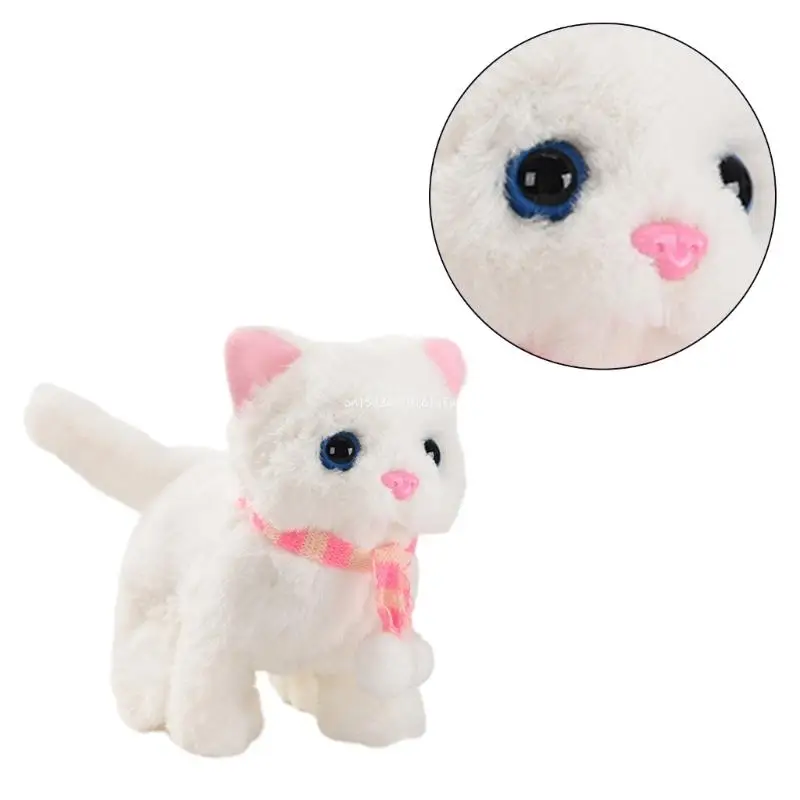 Juguete gato peluche eléctrico Musical maullando caminando Animal relleno para niños Dropship