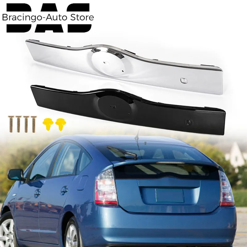 Bracingo Fit For Toyota Prius 2004-2009 Rear Exterior Door Latch Tailgate Handle Liftgate Trunk Glossy Black Chrome Car