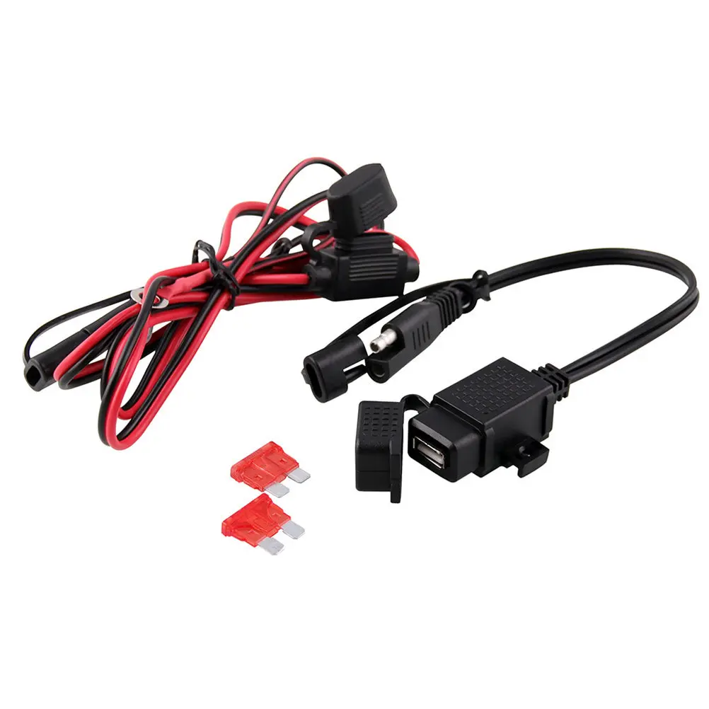 

Адаптер SAE для мотоцикла с двумя USB-портами для зарядки, 12В/24В, универсальный автомобильный/мотоциклетный источник питания, водонепроницаемый, в герметичном корпусе, поворотный