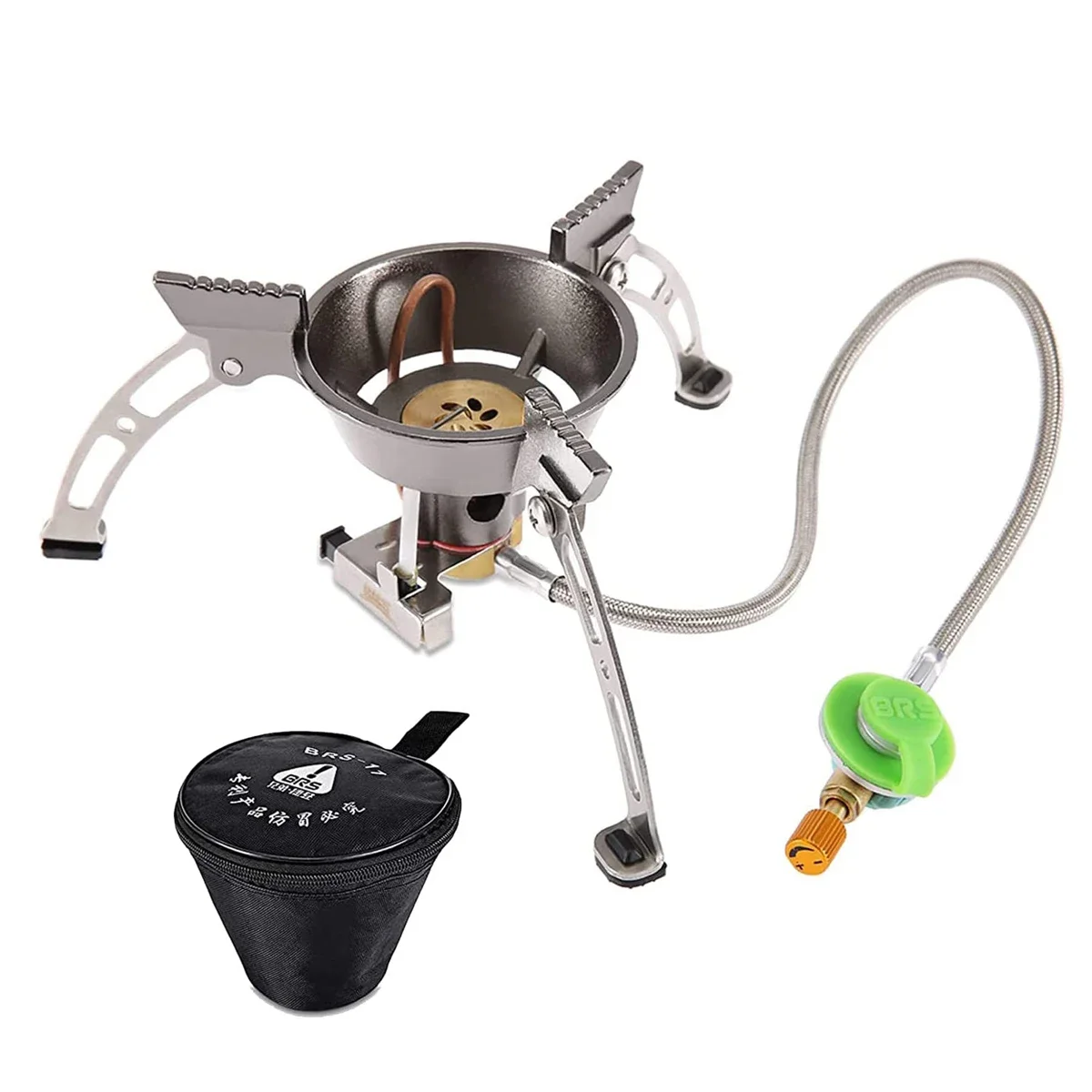 

Outdoor Gas Stove with Windproof Design Camping Cooking BRS-11 Kebab Barbecue Korean grill pan Folding grill Grilling