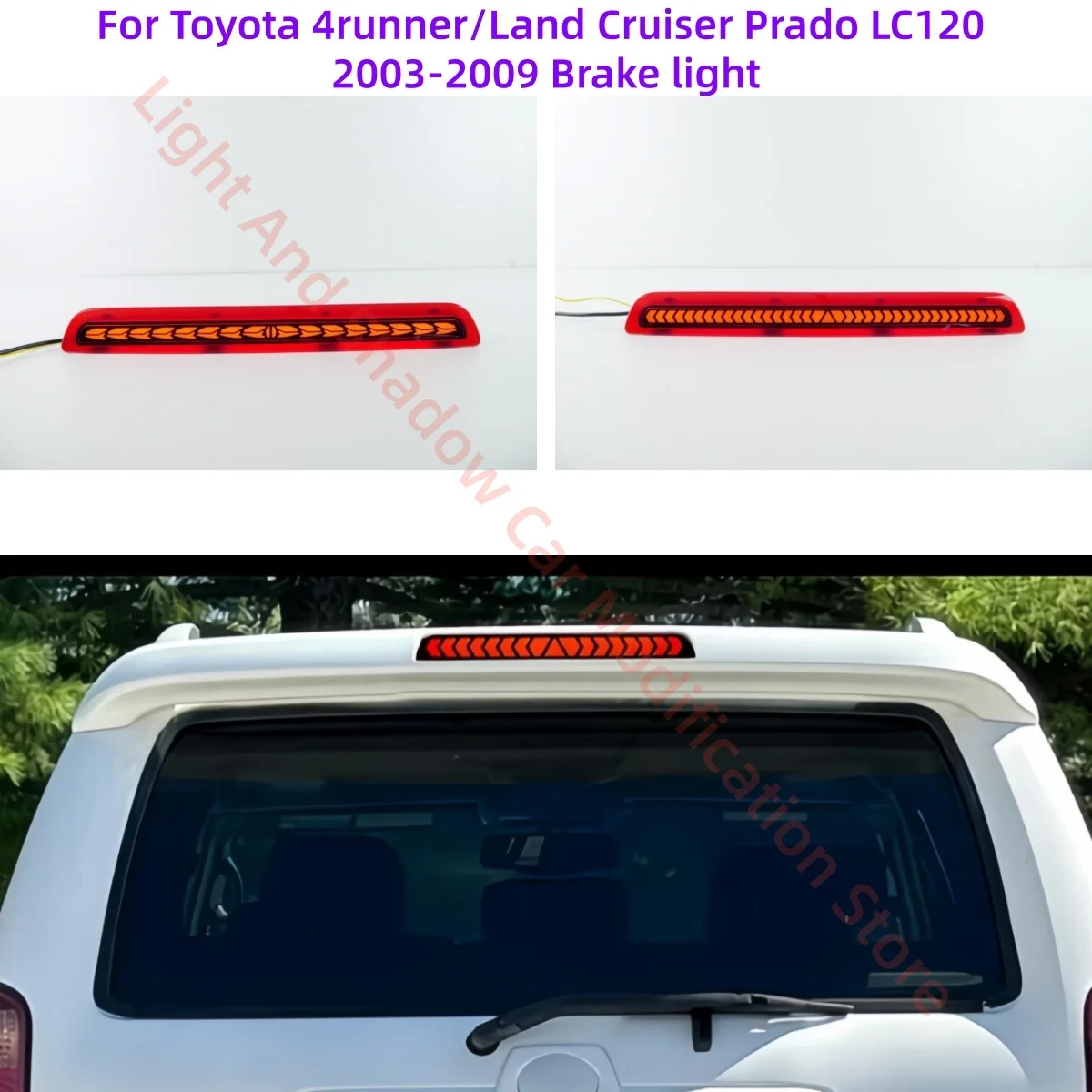 

Подходит для Toyota 4Runner/Land Cruiser Prado LC120 2003-2009: Высоко расположенная светодиодная стоп-лампа, сигнальная лампа, динамический указатель поворота