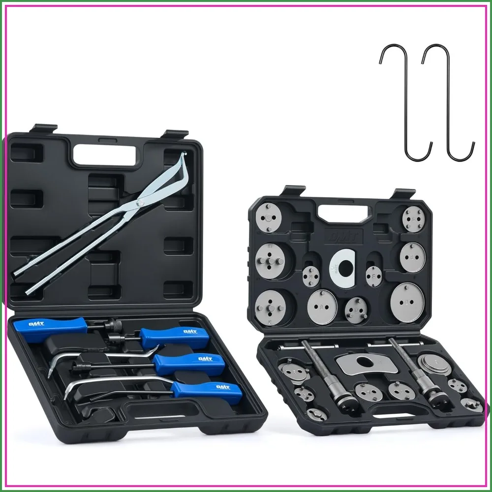 

32pc Dual Brake Tool Set, Disc Brake Caliper and Drum Brake Tool Kit with Spring Pliers Installer Remover Adjuster