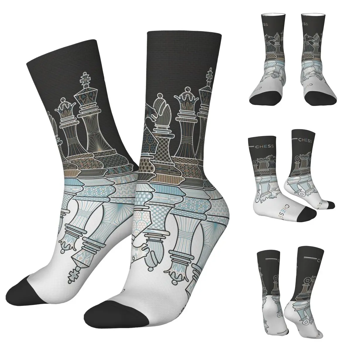 

Black And White Chess Stuff 7 Men Women Socks,fashion Beautiful printing Suitable for all seasons Dressing Gifts