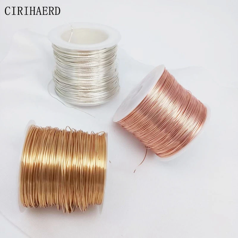 Großhandel Rose Gold/Silber Überzogene Kupfer Draht Für Schmuck Handwerk Materialien DIY Schmuck Machen Zubehör Liefert Perlen Draht