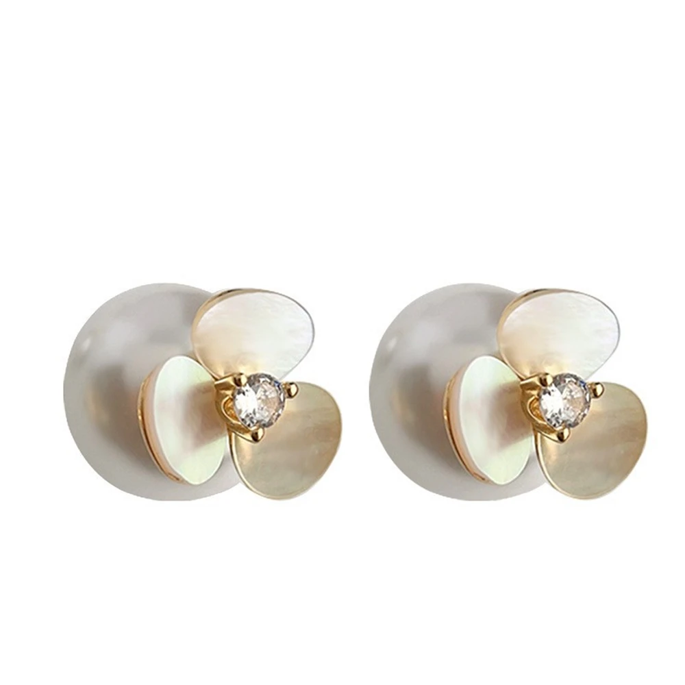 

2-в-1 настоящая ракушка, цветок, жемчуг, серебряные иглы, женские французские милые элегантные легкие роскошные модные элитные ювелирные изделия