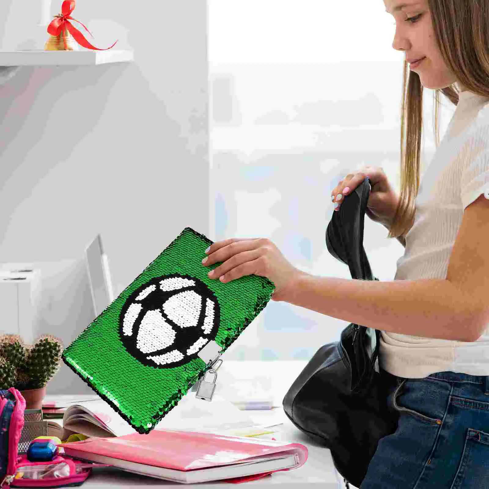 Diary with Combination Lock Sequin Notebook Lockable Journals Notebooks Key Electronic Travel