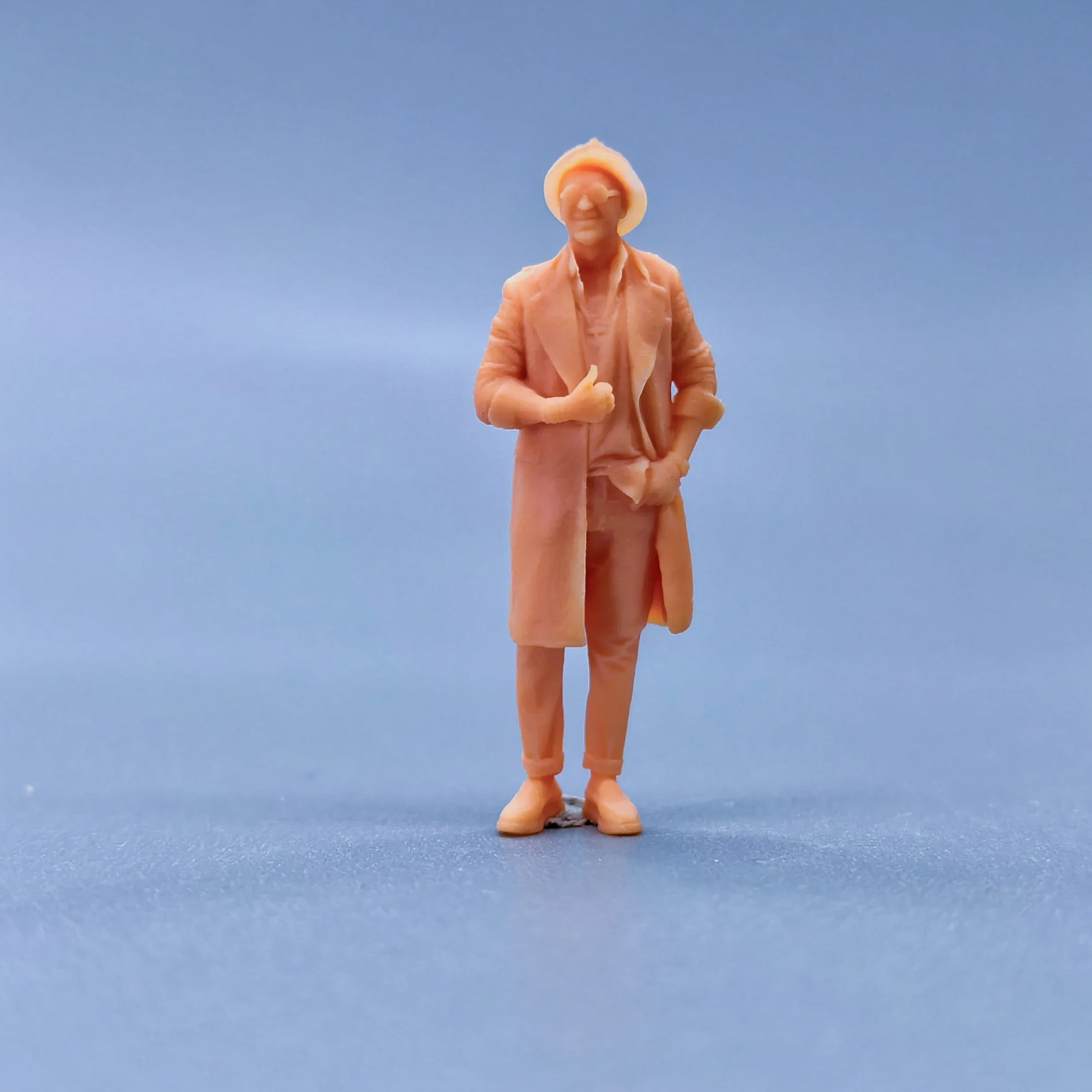 1/64 1/43 Patung Skala Model Resin Paman Memakai Topi dan Mantel Miniatur Tidak Berwarna Diorama Yang Dilukis dengan Tangan L220