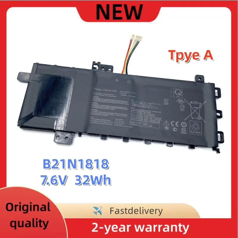 New B21N1818 C21N1818 7.7V 37Wh Laptop Battery For Asus VivoBook 14 15 17 X412DA X512DA X712FA Y5200F S512DK F512DA V4000F U4100
