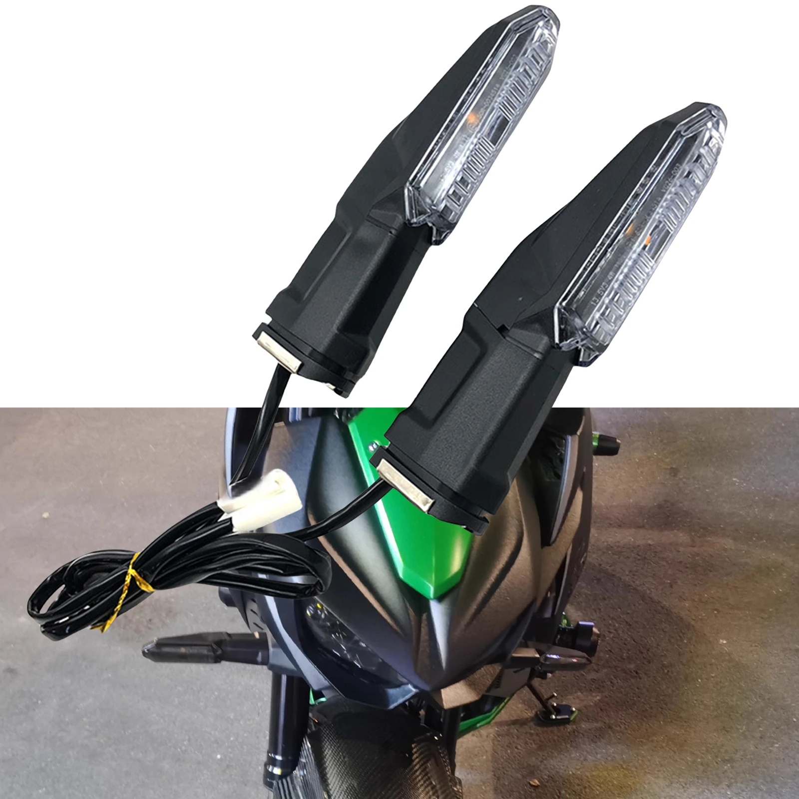 

Motorbike LED Turn Signal Flasher Indicator Light For KAWASAKI Z125 Z650 Z1000 NINJA ZX6R ZRX1200 ER-6N