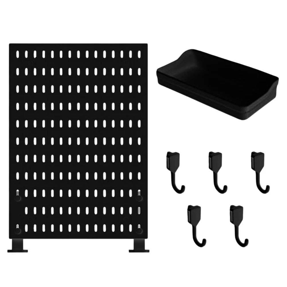 

Black Pegboard Display Stand Vertical Storage Desktop Storage Solution Easy Installation Efficient Organization