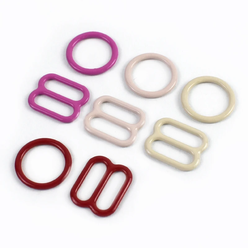

100/200P 10mm Color Bra Strap Adjust Buckle Dress Skirt O Ring Connect Buckles Underwear Hook Garment Clip DIY Sewing Accessory