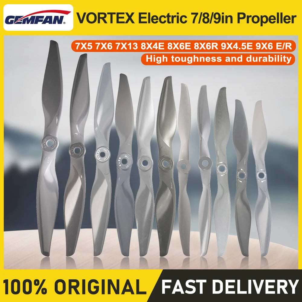 

GEMFAN VORTEX Electric Propeller 7/8/9 Inch 7X5 7X6 7X13 8X4E 8X6E 8X6R 9X4.5E 9X6 E/R Fixed-wing UAV Model Airplane Propellers