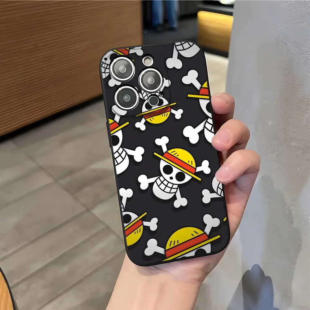 Anime One Pieces Phone Case For IPhone 17 Air 16 E Pro Max 15 14 13 Mini 12 Pro 11 XS Max 7 8 Plus Black Soft Shell #6