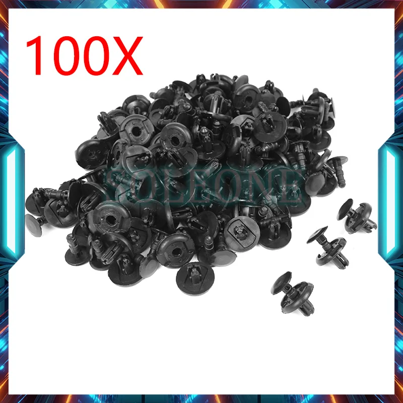 100x 90467-07164 09409-07332  9S9AK-07332 Fender Splash Shield Push Rivet Fastener Retainer Clips 7mm For Toyota Suzuki  Mazda