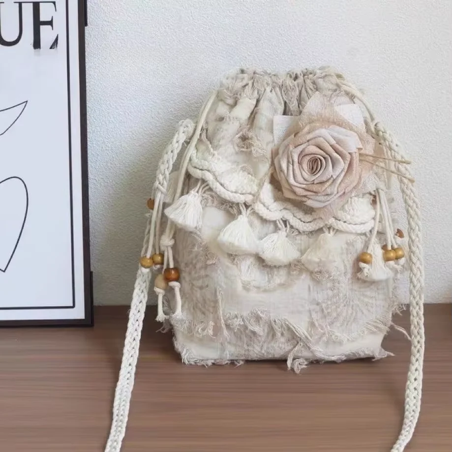 Flower Tassel Bag Crossbody Shoulder Bags Drawstring Bolsos mujer Lightweighte Bolsa Bolsas New Chinese Style Sac Femme