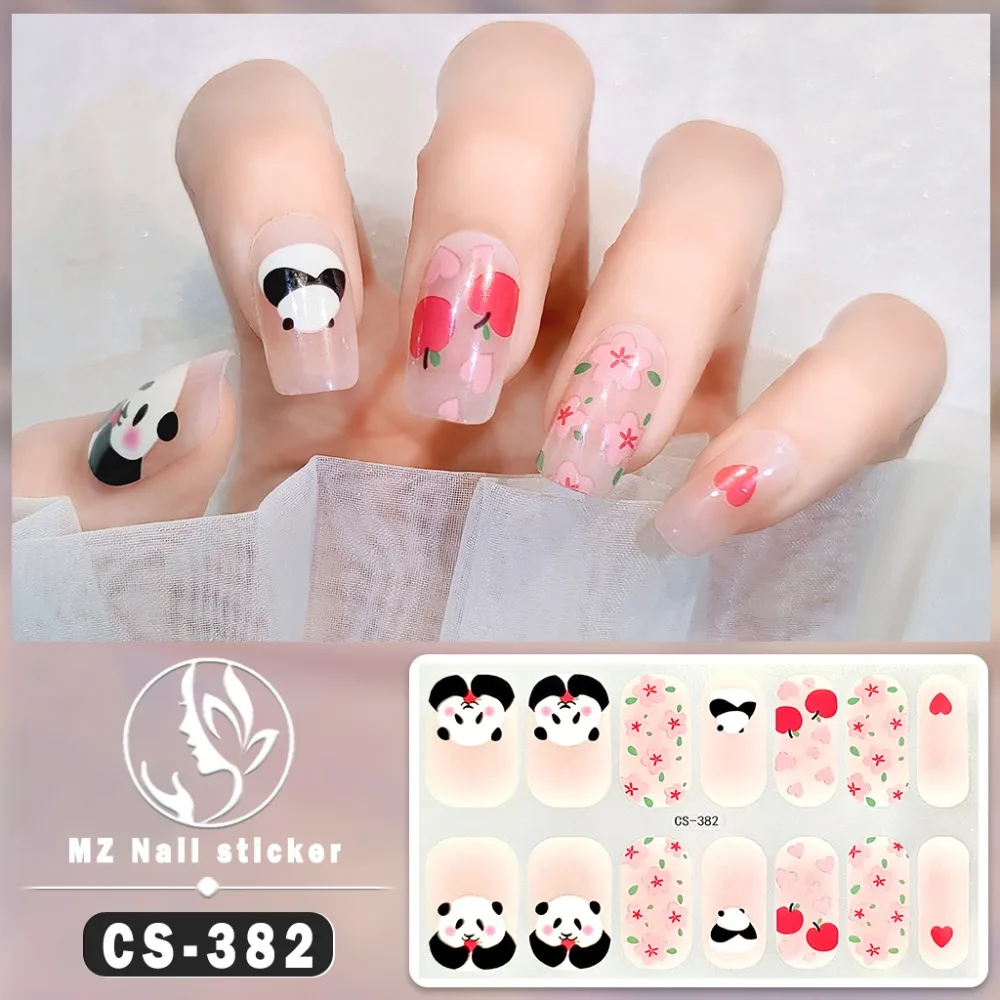 Waterproof French Nail Decals 3D Nails Polish Wraps Nail Art Gel Full Nail Wraps No Damage to Nails Gel Nail Stickers Set Nail