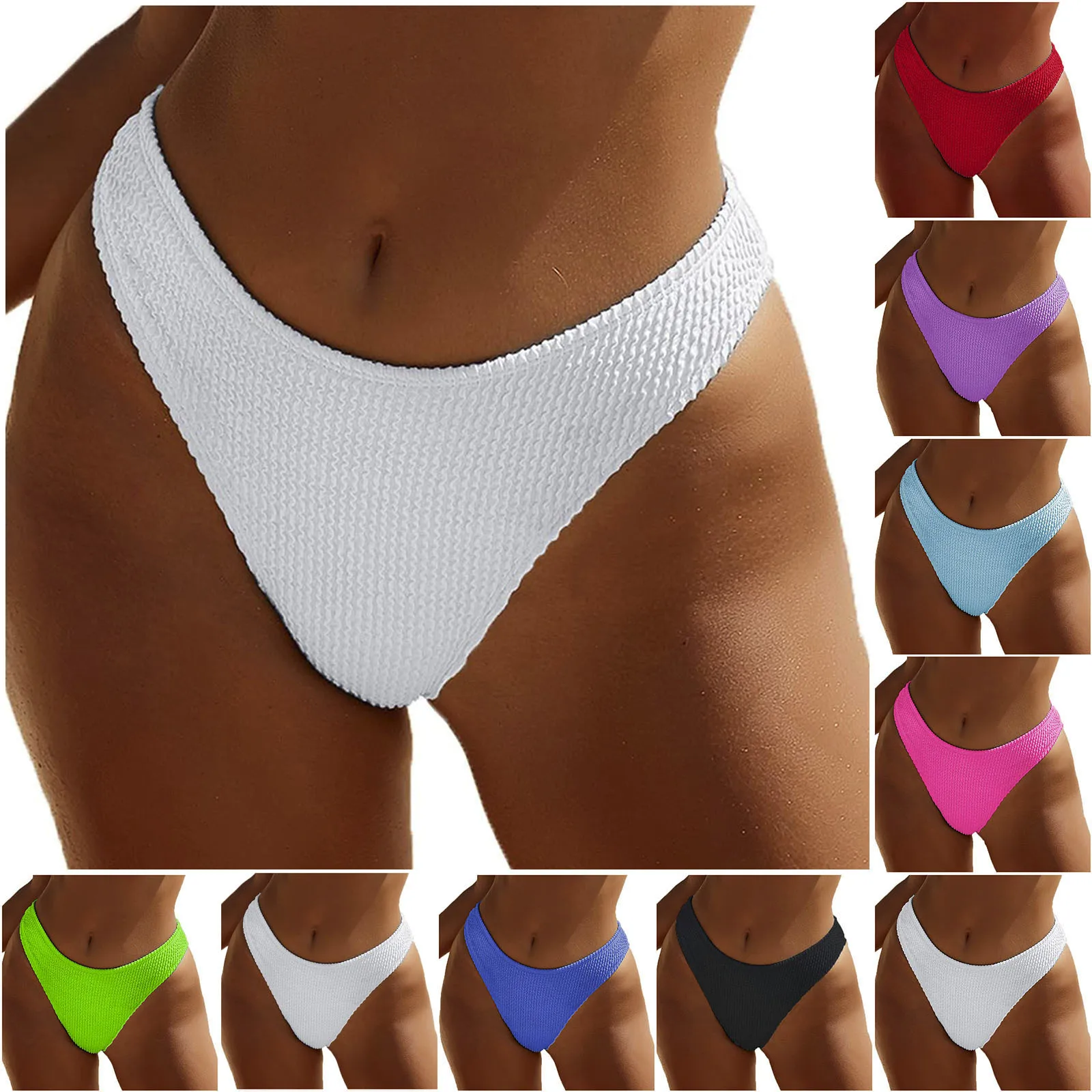 

Men And Women Matching Swimsuits Women SexyLow Waist Bikini Bottoms Swim Briefs Beach Shorts Ruched Bottom Teen Girl Tops Color