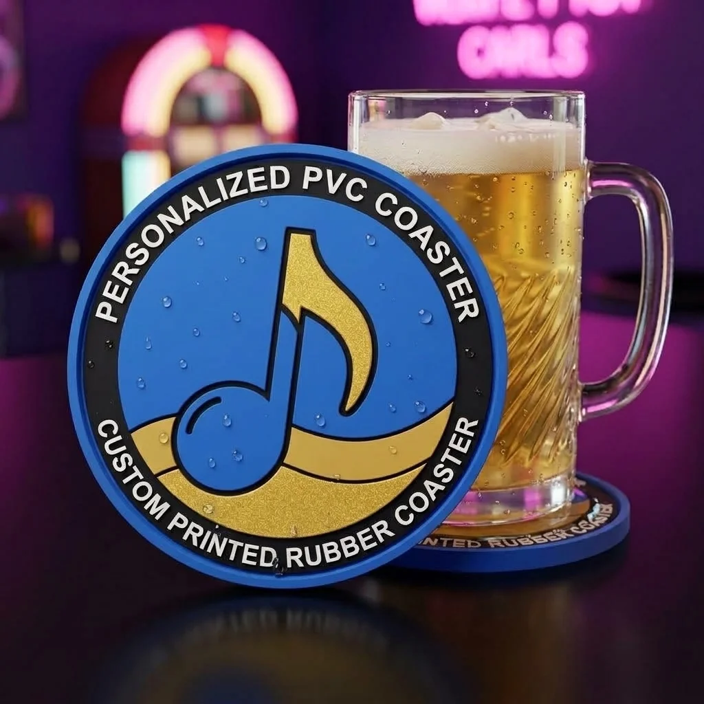 Customized Logo Soft Rubber Coaster Non-Slip Insulation Cup Mat for Kitchen & Cafe