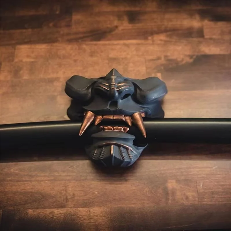 

AT29-Katana Wall Mounted Rack For Oni Katana Mask Wall Holder Japanese Black Samurai Sword Display Support Stand Katana Rack