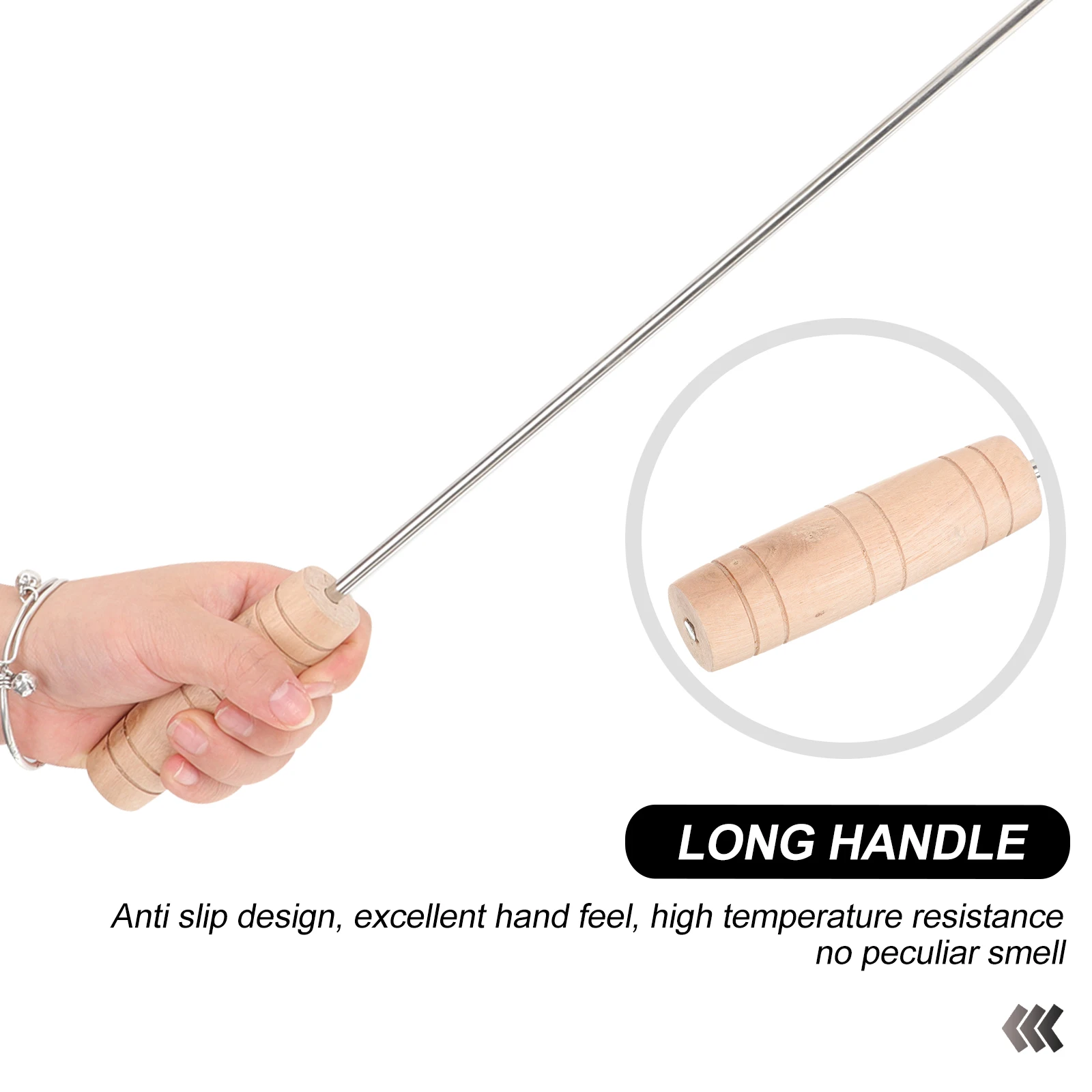 

2pcs Sturdy Meat Multi-Function Barbecue Professional Pork Hook Stainless Steel Roasting Hook For Bbq Camping Kitchen Use