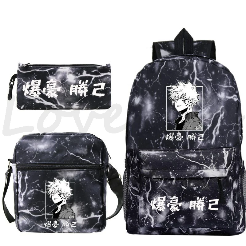 Рюкзак с принтом аниме Boku No Hero Academia Bakugou, школьная сумка для мальчиков и девочек, детский рюкзак с героями мультфильмов, детские рюкзаки My Hero Academia
