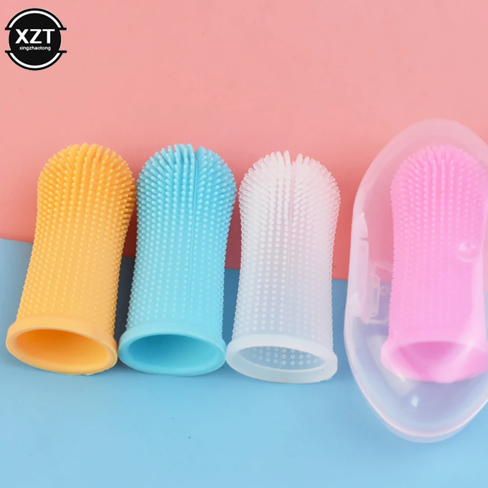 Dog Super Soft Pet Finger Toothbrush Teeth Cleaning Bad Breath Care Nontoxic Silicone Tooth Brush Tool Dog Cat Cleaning Supplies