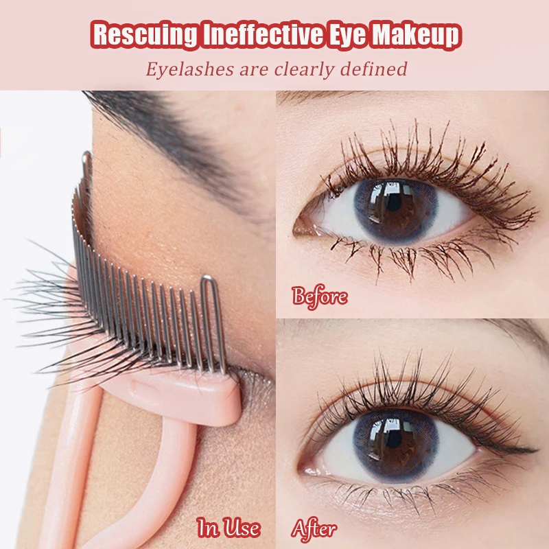 Foldable Mascara Curly Comb Straight Handle Eyelashes Eyebrow Combability Tool Portable Steel Needle Eye Makeup Beauty Tool