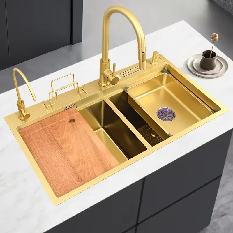 304 Stainless Steel Double Bowl Undermount Kitchen Sink Recessed Design for Home Use Durable and Easy to Clean Modern Style