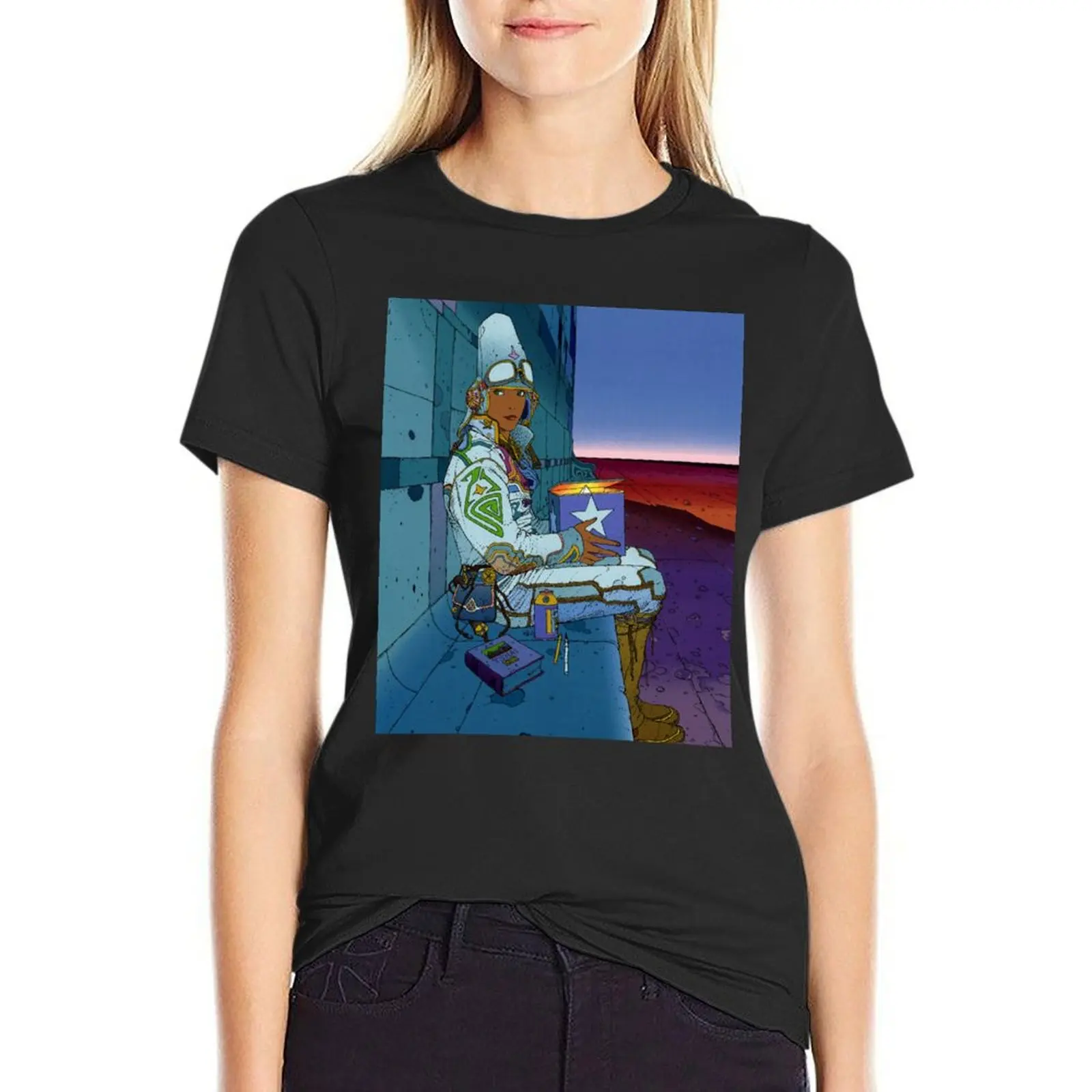 Moebius jean Girraud T-Shirt blacks cute tops funnys tops plain t shirts for Women