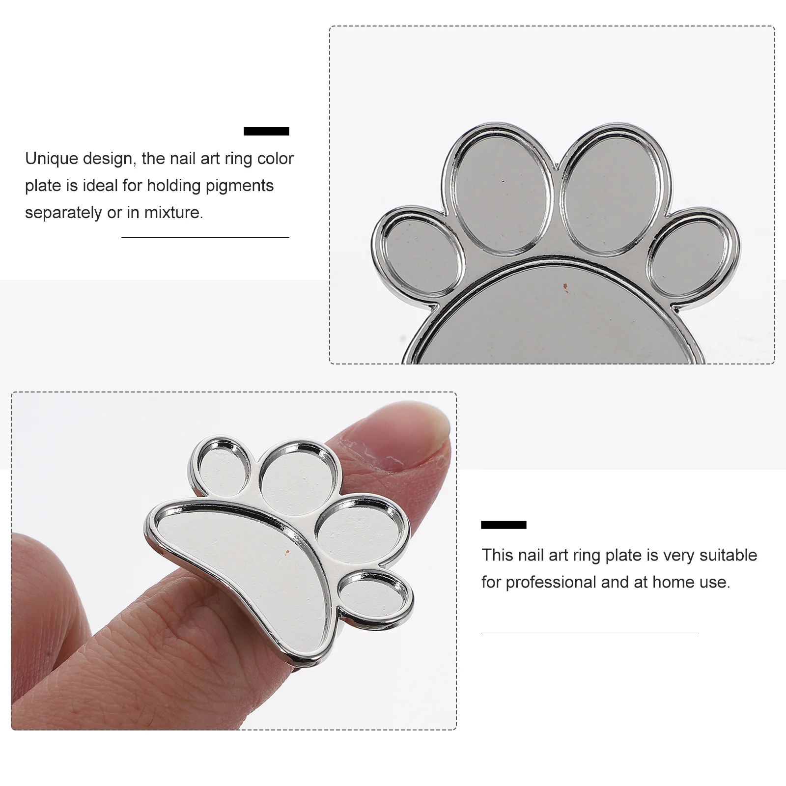 2 個ネイルペイントボードフィンガーリングパレットユニークなデザイン顔料を混合するための口紅ファンデーションネイルアートポリッシュトレイカラー