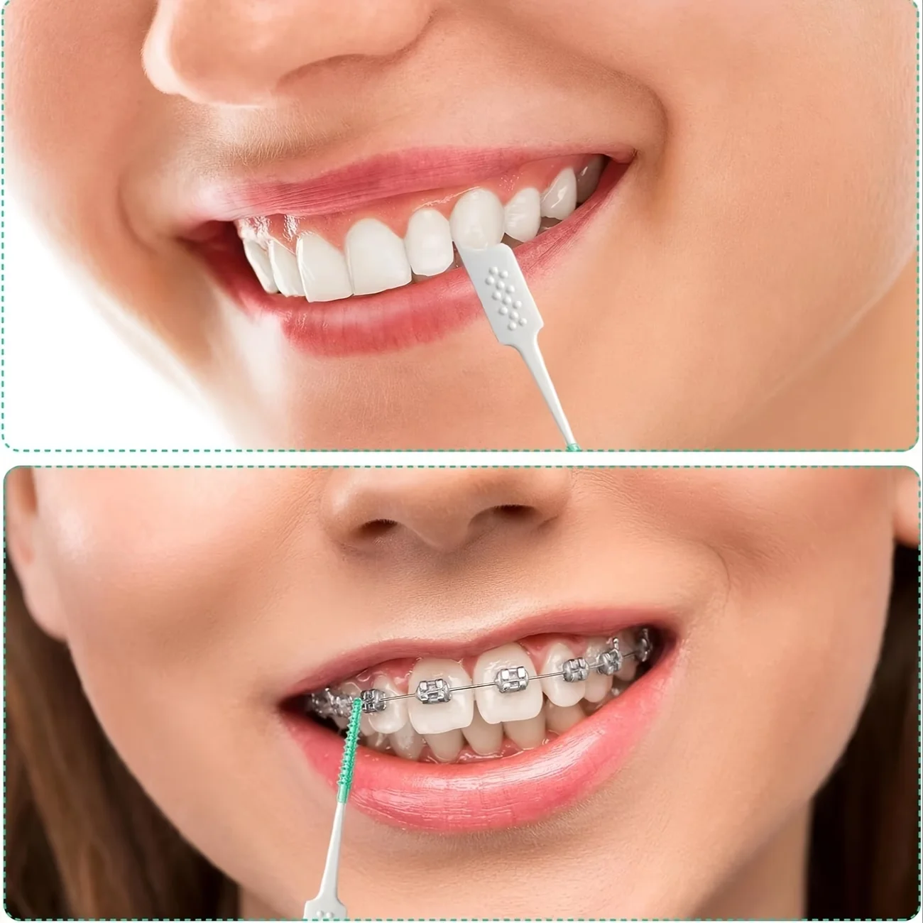 200 Count 1 Pack Soft Interdental Brushes Blue Bristles Tooth Gap Cleaners for Braces and Oral Corrections With Storage Case