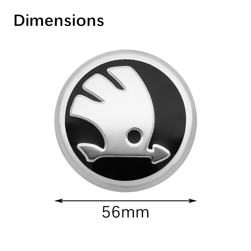 4Pcs 56mm Car Wheel Center Hub Caps Badge Sticker Decals Accessories For skoda 3 2 VRS Vision Kodiaq Favorit Rapid Octavia A5 A7