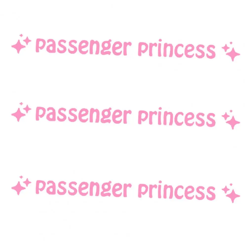 3Pcs/Set Passenger Princess Car Sticker Self-adhesive SUV Auto Rearview Mirror Letter Decoration Decal Car Interior Accessories