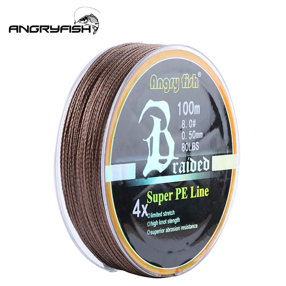 

Angryfish 100m/109yds 4 Strands Braided Fishing Line 10lb-80lb Super Strong Anti-bite Wear-resistant Lure Fishing Wire