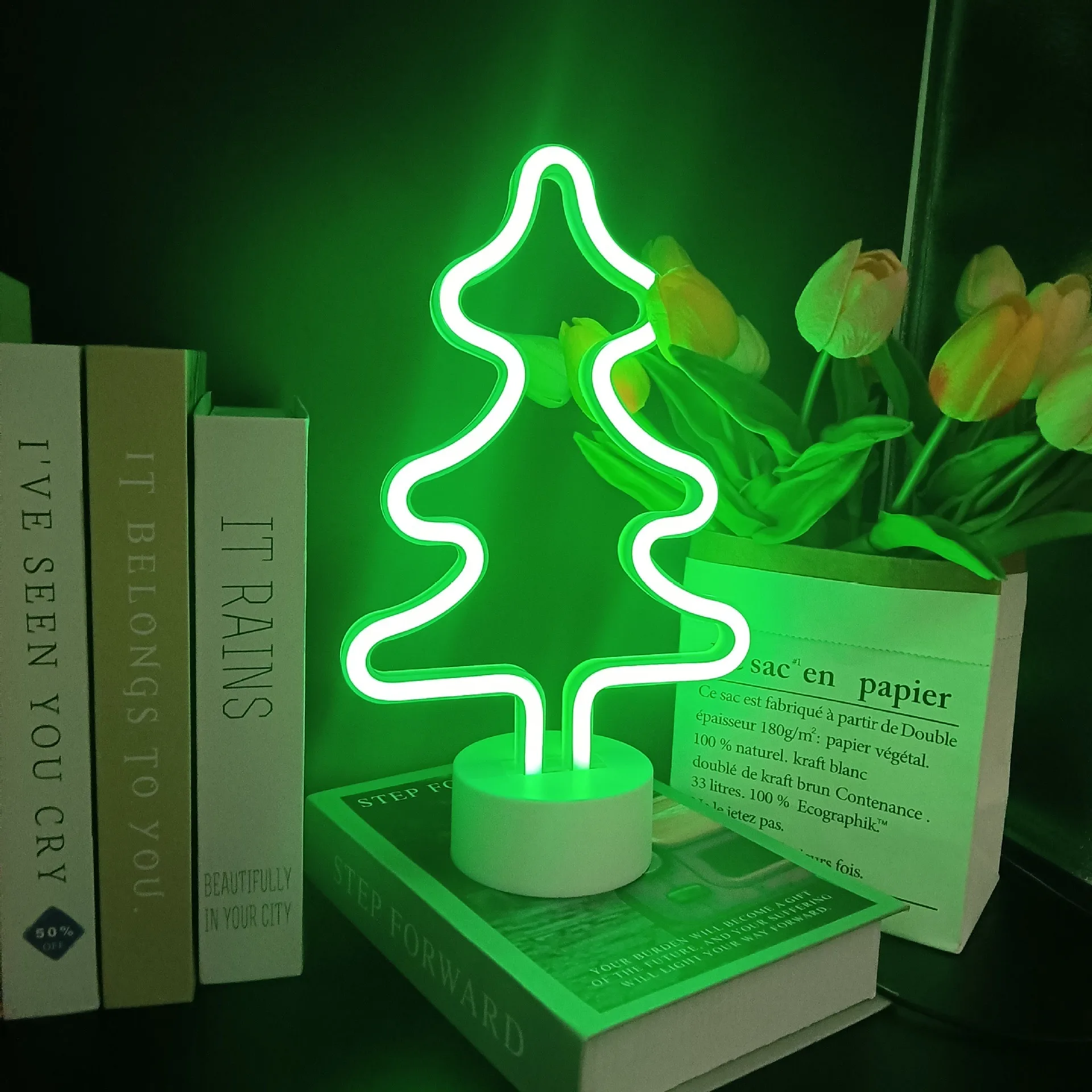 Christmas Tree  LED Neon Light  Cactus Coconut Tree Pineapple Unicorn Night Light Table Lamp for Bedroom Decoration Bar Party