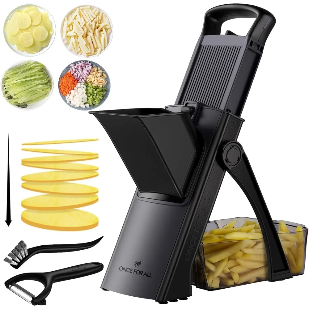 

Safe Mandoline Slicer with Adjustable Thickness, Large Capacity for Kitchen Vegetables and Potatoes