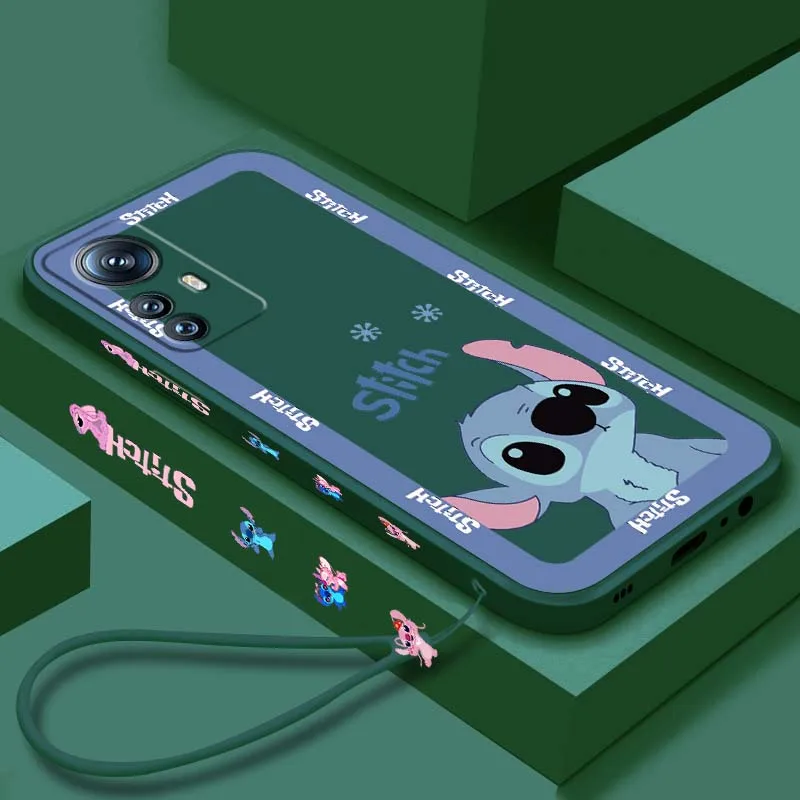 

Stitch LILO Cartoon For Xiaomi Mi 15 14 13 13T 12 12T 12S 11 11i 11X Lite Pro Ultra 5G Liquid Left Rope Phone Case