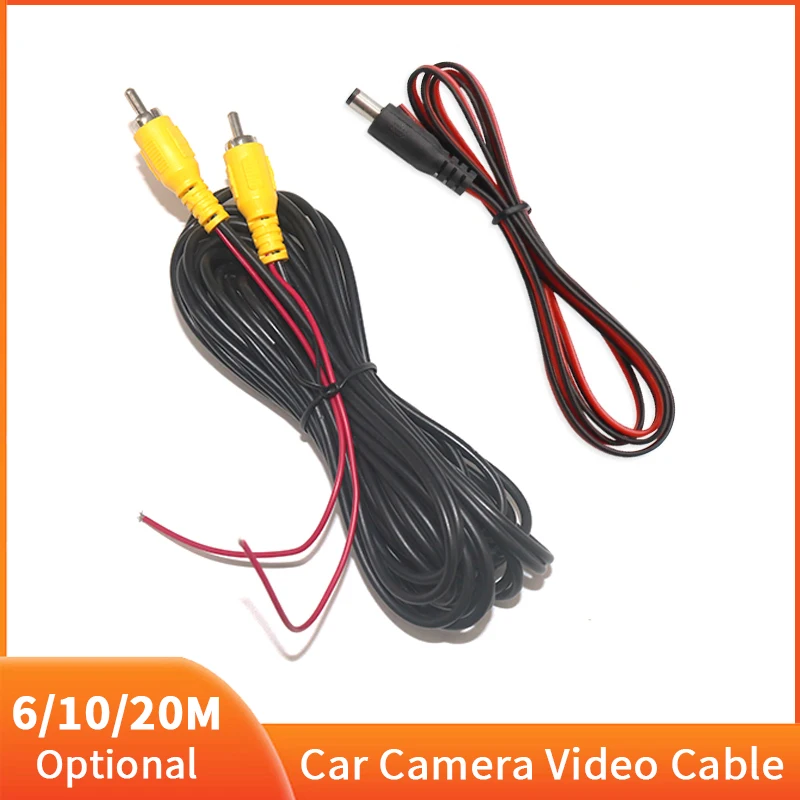 6/10/20M RCA Video Cable AV Extension Wire Harness With Power Cable For Car Rear View Camera Backup Camere