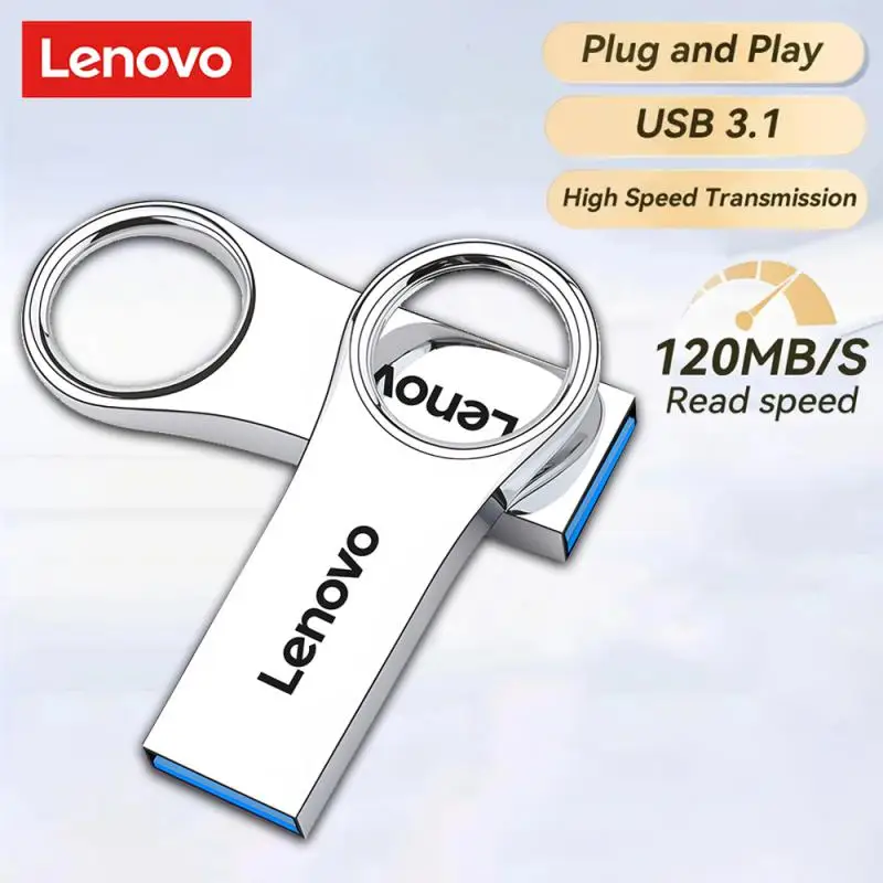 Флэш-накопитель Lenovo USB 3,1, металлический мини-Usb флэш-накопитель с реальной емкостью, креативный деловой подарок, U-диск для Ps4 Ps5